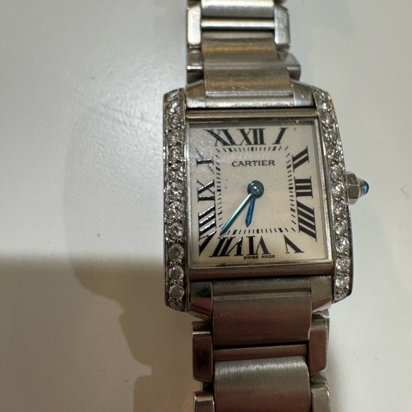 Cartier Stainless Steel, white face with a diamond bezel Women's Watch - Picture 2 of 7